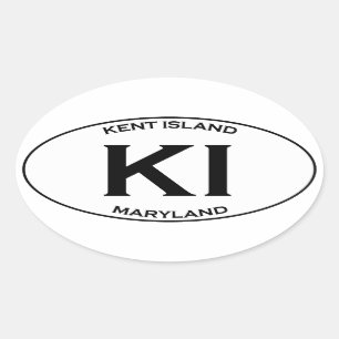 Adesivo Oval KI - Ilha Maryland de Kent