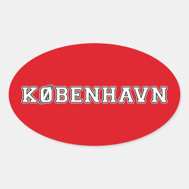 Adesivo Oval Kobenhavn Danmark (Frente)