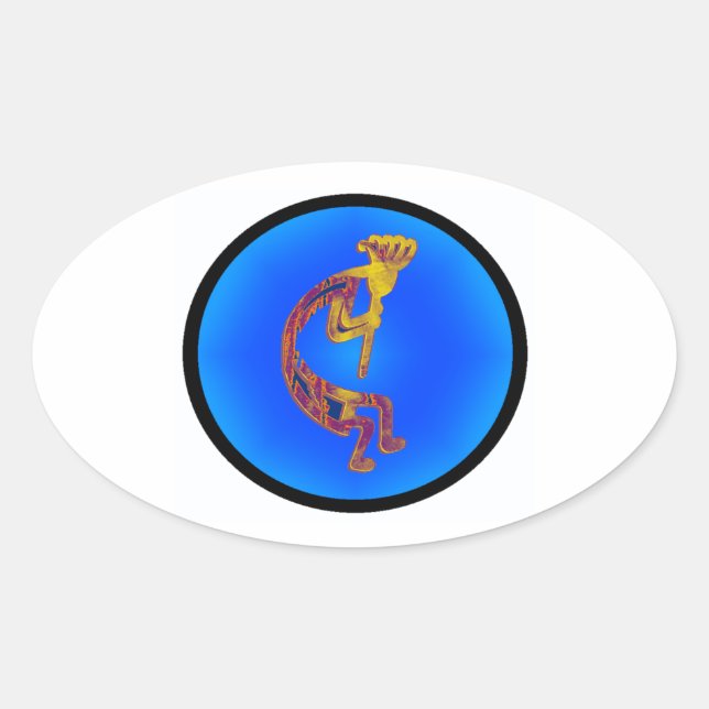 ADESIVO OVAL KOKOPELLI TAOS SKIES (Frente)