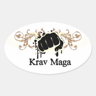 Adesivo Oval Krav Maga Punch