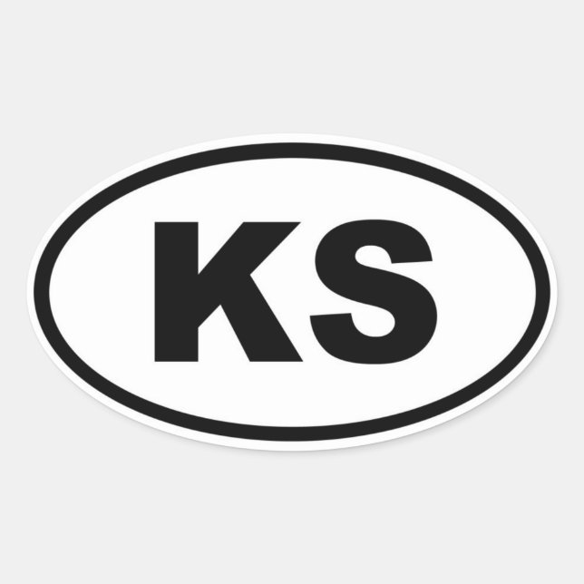 Adesivo Oval KS Kansas (Frente)