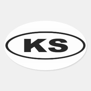 Adesivo Oval KS Kansas