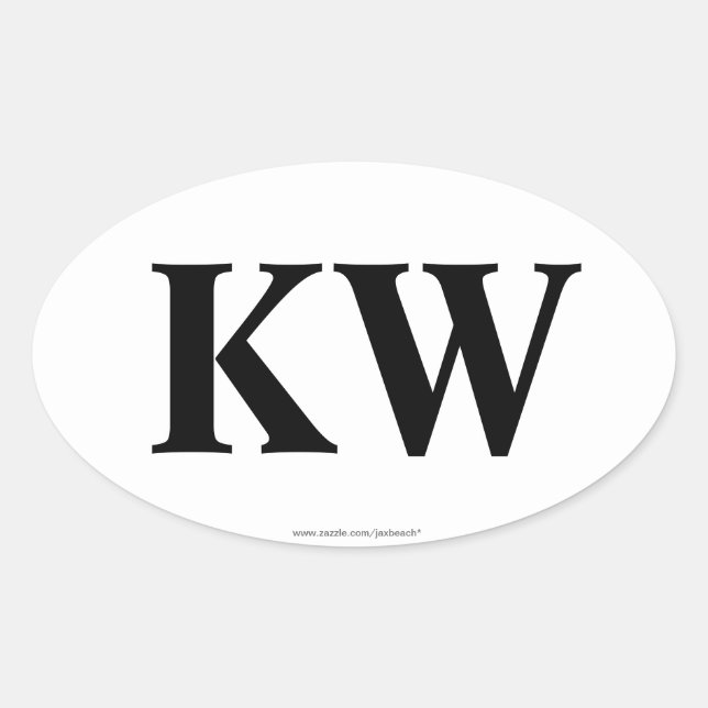Adesivo Oval "KW" Key West Oval Bumper Sticker (Frente)