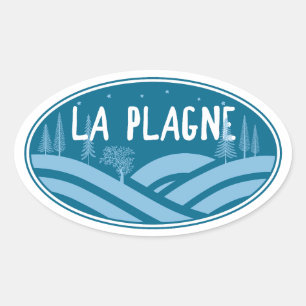 Adesivo Oval La Plagne França Ao Ar Livre