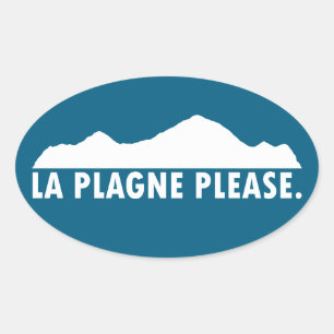 Adesivo Oval La Plagne França Por favor