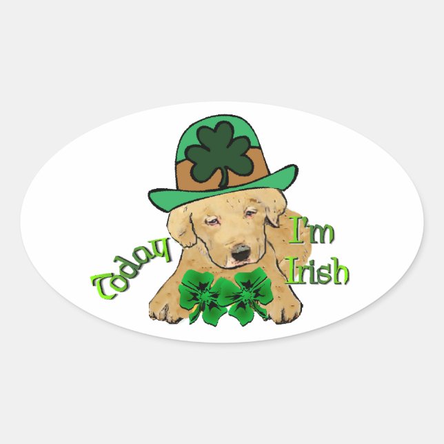 Adesivo Oval Labrador Retriever Ruas Pattys (Frente)