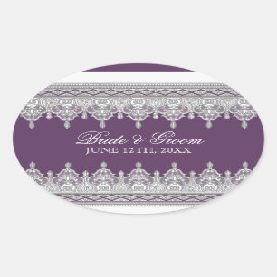 Adesivo Oval Lace De Largura, Vedante De Casca De Púrpura De Pl
