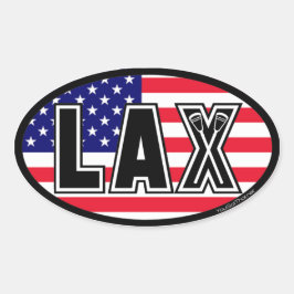 Adesivo Oval Lacrosse America Lax Flag