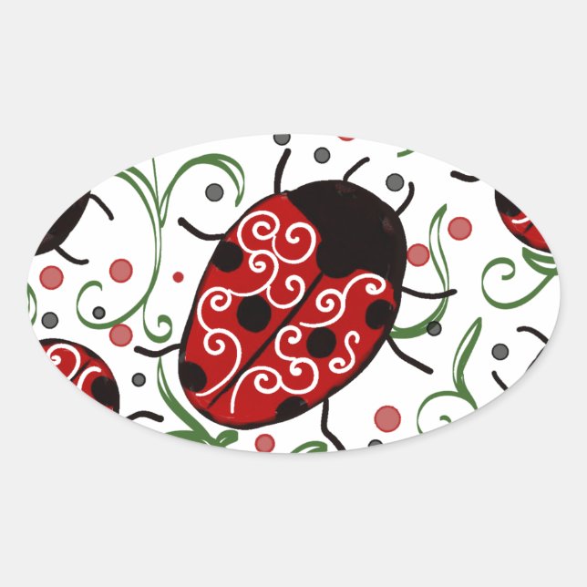 Adesivo Oval Ladybug (Frente)