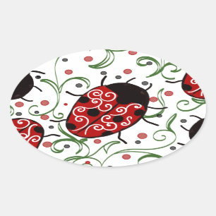 Adesivo Oval Ladybug