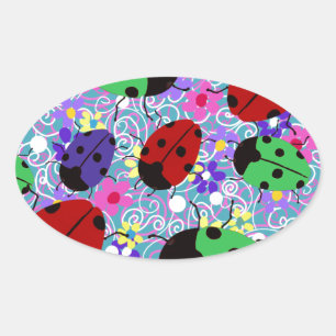 Adesivo Oval Ladybug