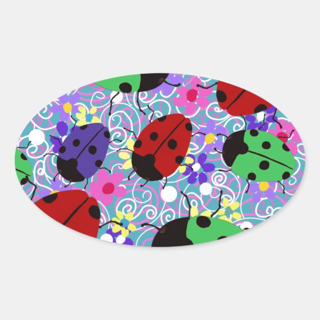 Adesivo Oval Ladybug (Frente)