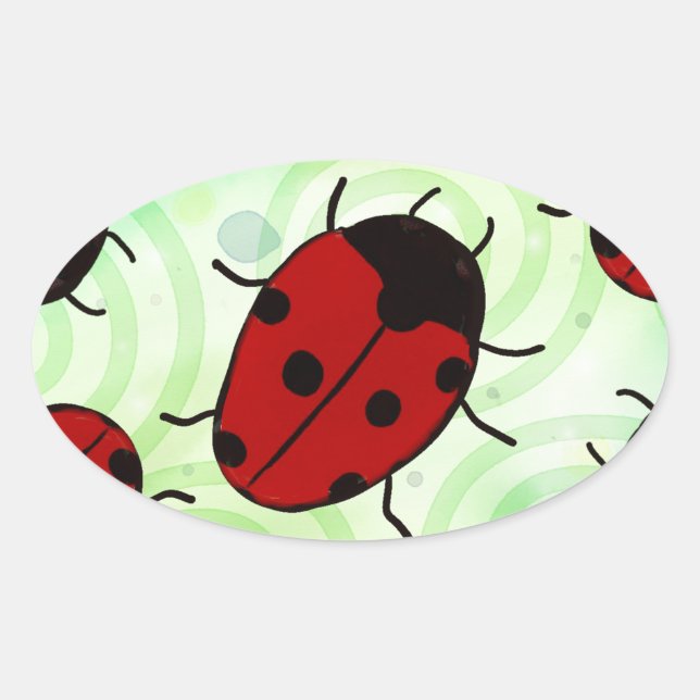 Adesivo Oval Ladybug (Frente)