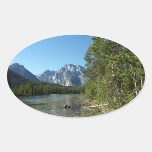 Adesivo Oval Lago Leigh no Parque Nacional Grand Teton