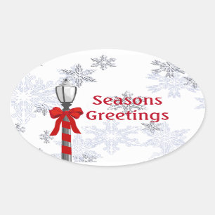 Adesivo Oval Lamp Posta Seasons Saudações OS