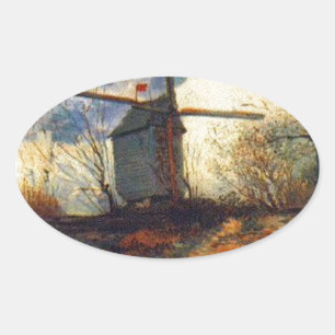 Adesivo Oval Le Moulin de la Galette Van Gogh