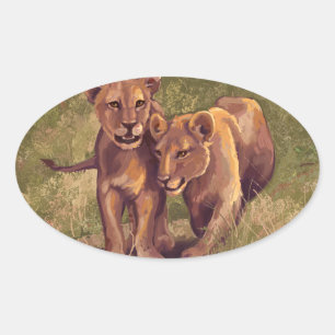 Adesivo Oval Leão Cubs