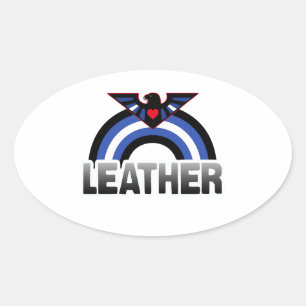 Adesivo Oval Leather Eagle Pride