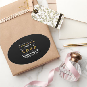 Adesivo Oval Legendário para Adicionar Nome do aniversário de 2