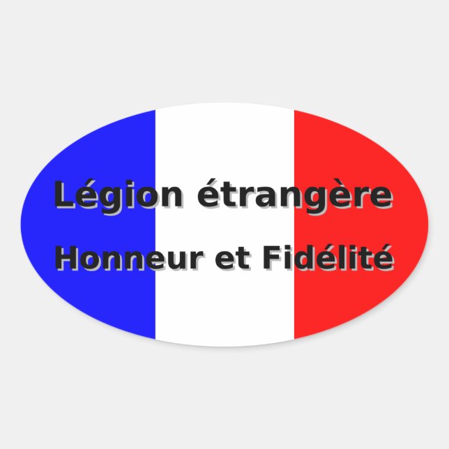 Adesivo Oval Legion etrangere - Honneur et Fidelite (Frente)
