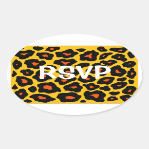 Adesivo Oval Leopardo Pop personalizável