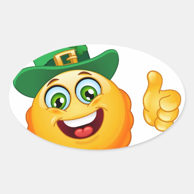 Adesivo Oval leprechaun emoji (Frente)