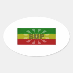 Adesivo Oval Levante-Se, Dobre A Grelha