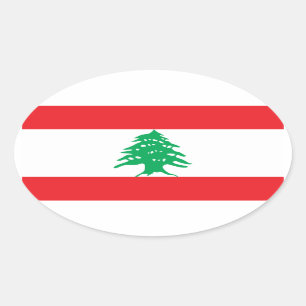 Adesivo Oval Líbano/bandeira libanesa