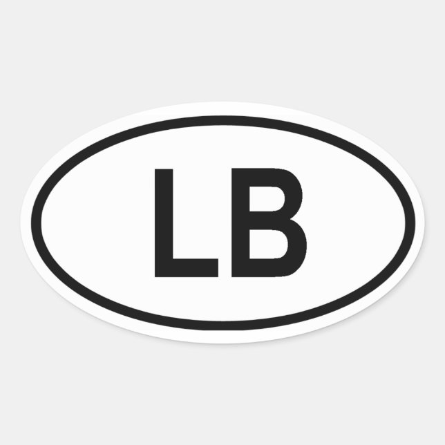Adesivo Oval Libéria "LB" (Frente)