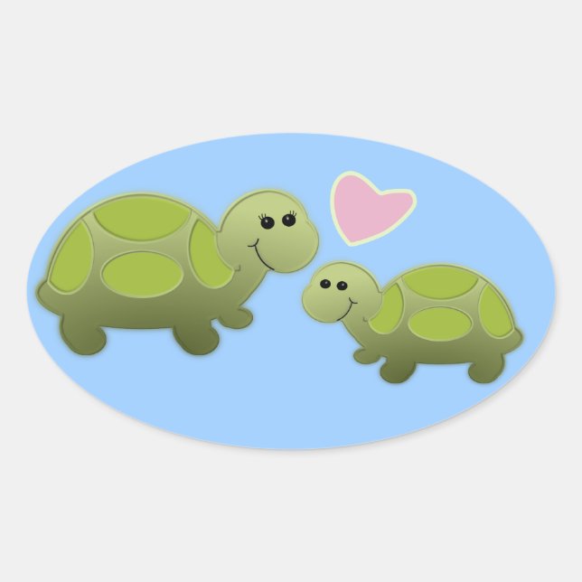 Adesivo Oval Lil Turtle (Frente)