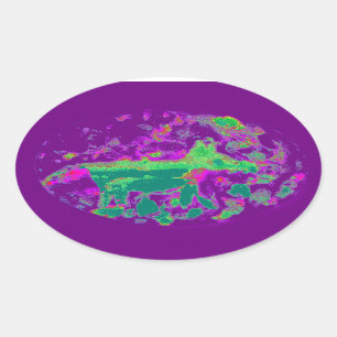 Adesivo Oval Limão Roxo Púrpura