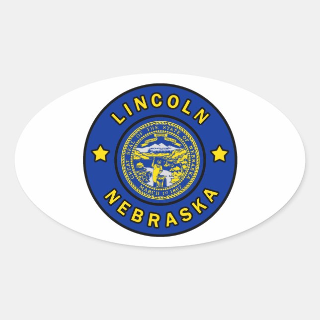 Adesivo Oval Lincoln Nebraska (Frente)