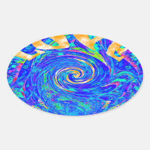 Adesivo Oval Linda e adorável arte vetorial de Impressão de amo