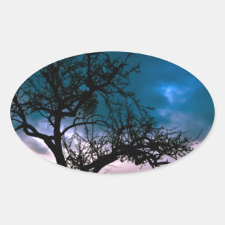 Adesivo Oval Linda paisagem cenística solar Arte fotográfica
