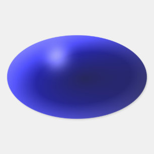 Adesivo Oval Linha Azul Fino One-of-a-Kind