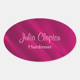 Adesivo Oval Linhas de diagonal de gradiente rosa