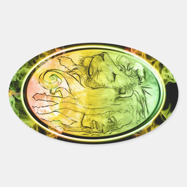 Adesivo Oval lion pride stickers (Frente)