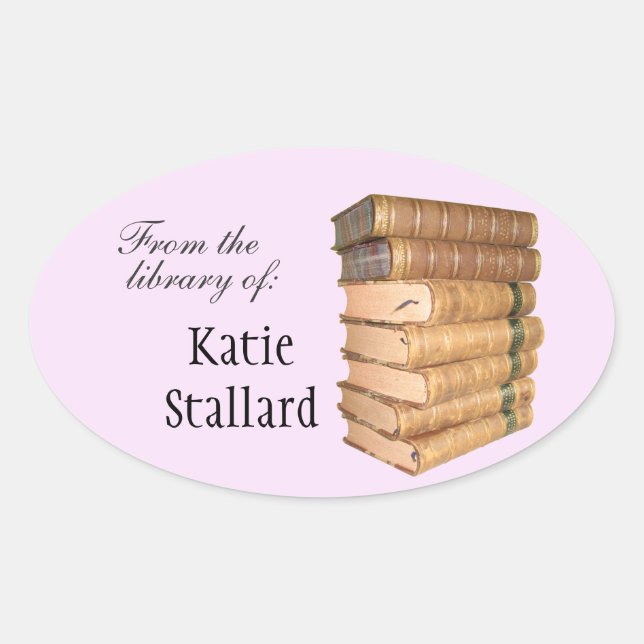 Adesivo Oval Livro de Livros Antigos (Frente)