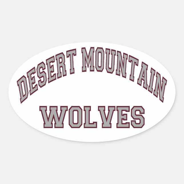 Adesivo Oval Lobos das Montanhas do Deserto (Frente)