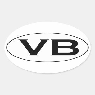 Adesivo Oval Logotipo Básico Black and White VB Virginia Beach