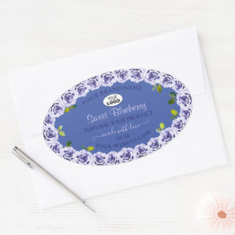 Adesivo Oval Logotipo de Rosas de gráfico de encapsulamento de