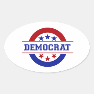 Adesivo Oval Logotipo de Selos Democratas Azul
