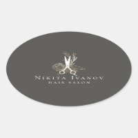 Logotipo de Tesoura Floral Dourada Elegante