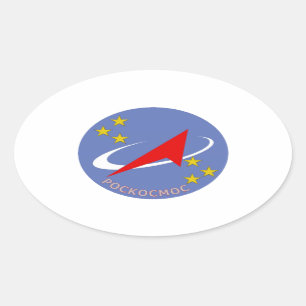 Adesivo Oval Logotipo de Voo Roscosmos