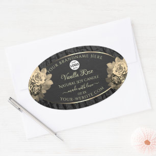 Adesivo Oval Logotipo do Latido Floral Rustic Black Tree