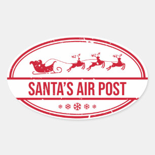 Adesivo Oval Logotipo do Posto de ar dos papais noeis