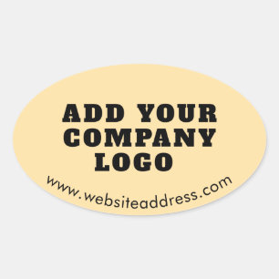 Adesivo Oval Logotipo Empresarial e Site Moderno Personalizado