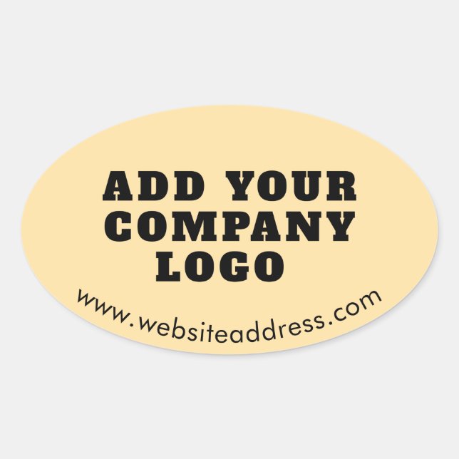 Adesivo Oval Logotipo Empresarial e Site Moderno Personalizado (Frente)