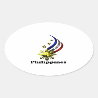 Adesivo Oval Logotipo filipino original. Mabuhay Pilipinas!
