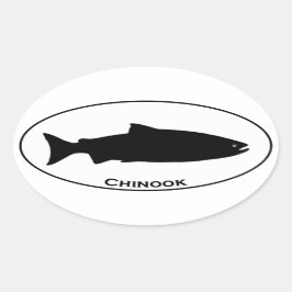 Adesivo Oval Logotipo Oval Chinook Salmon